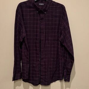Van Heusen Men's Dark Purple Plaid Button-Up Shirt